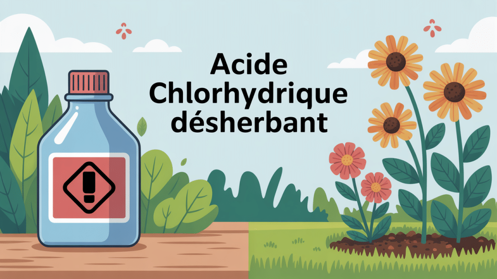 acide chlorhydrique désherbant contraste jardin écologique