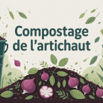 illustration compost artichaut maison jardin