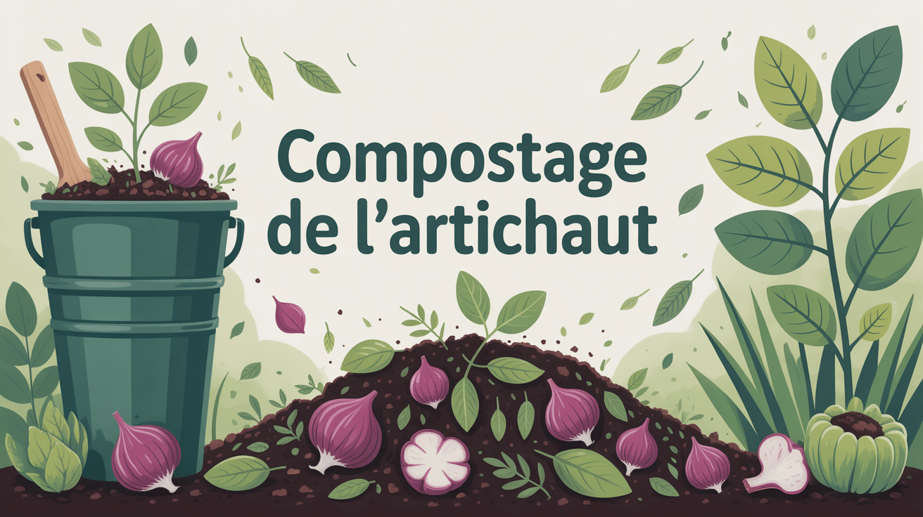 illustration compost artichaut maison jardin