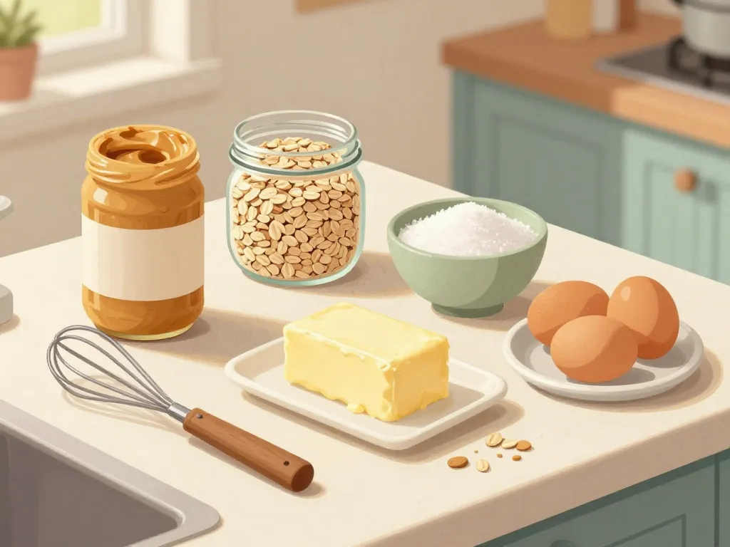 ingrédients pour cookies avoine beurre de cacahuète