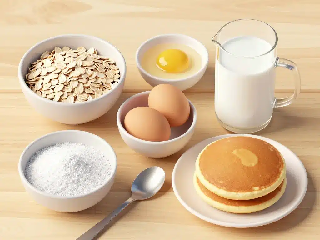 ingrédients galette de flocons d avoine vue dessus