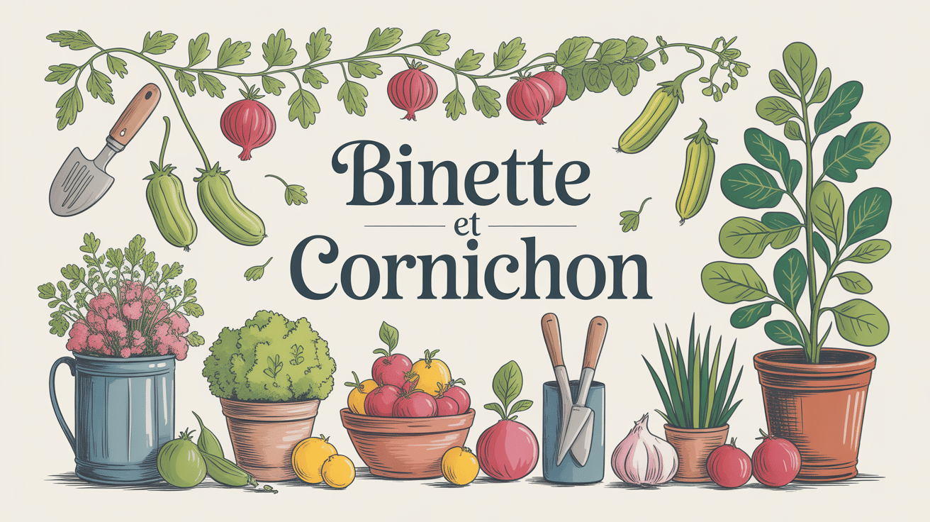 illustration bistrot binette et cornichon table jardin