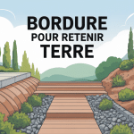 bordure pour retenir terre sur terrasse et talus différents matériaux