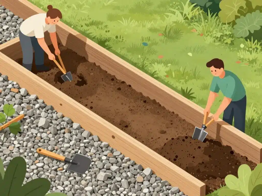 bordure pour retenir terre installation étapes préparation pose