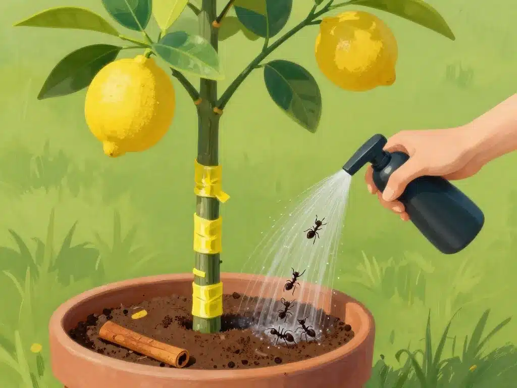 barrière naturelle citronnier fourmis pot