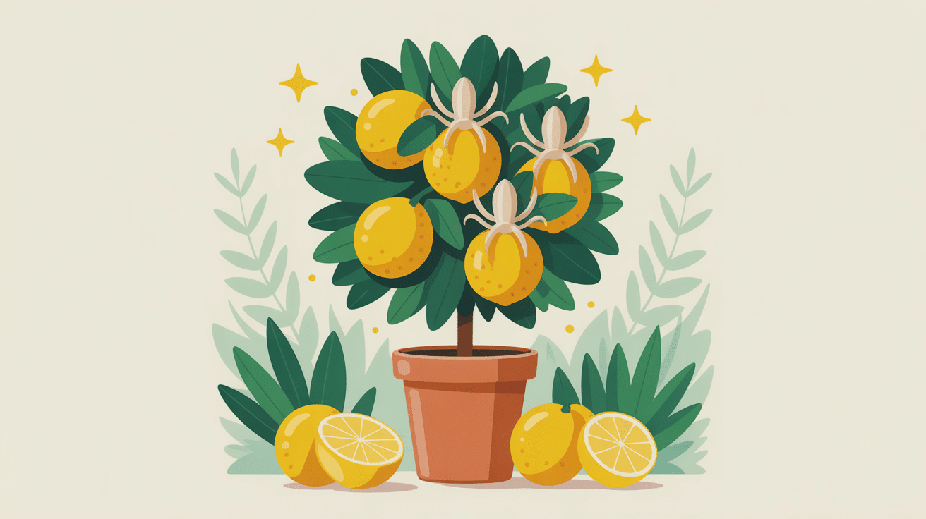 illustration citronnier fourmis en pot jardin