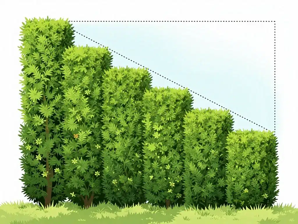 comment tailler une haie trop haute diagramme avant après