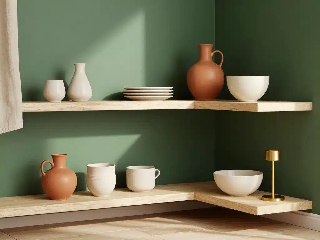 Intérieur déco design avec le vert potelé d'Italie