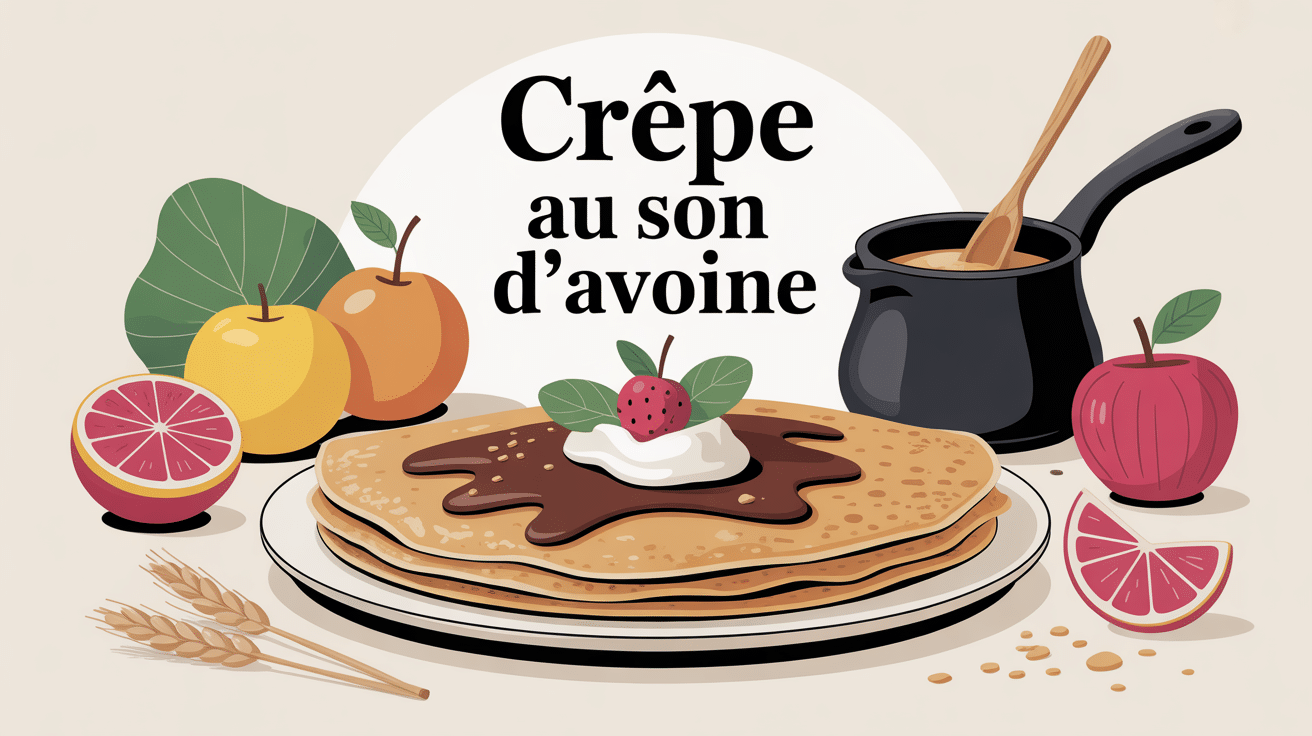 crêpe au son d'avoine healthy sur une assiette avec fruits