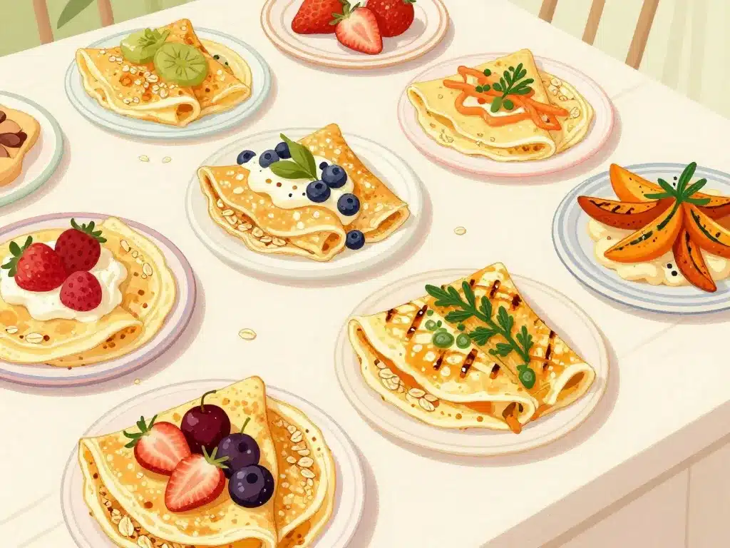 crêpe au son d'avoine version fruit légumes healthy