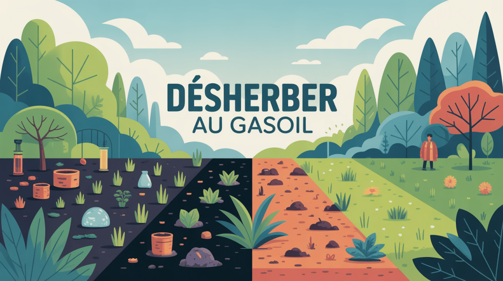 désherber au gasoil impact sur sol pollué et jardin sain