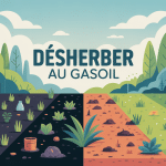 désherber au gasoil impact sur sol pollué et jardin sain