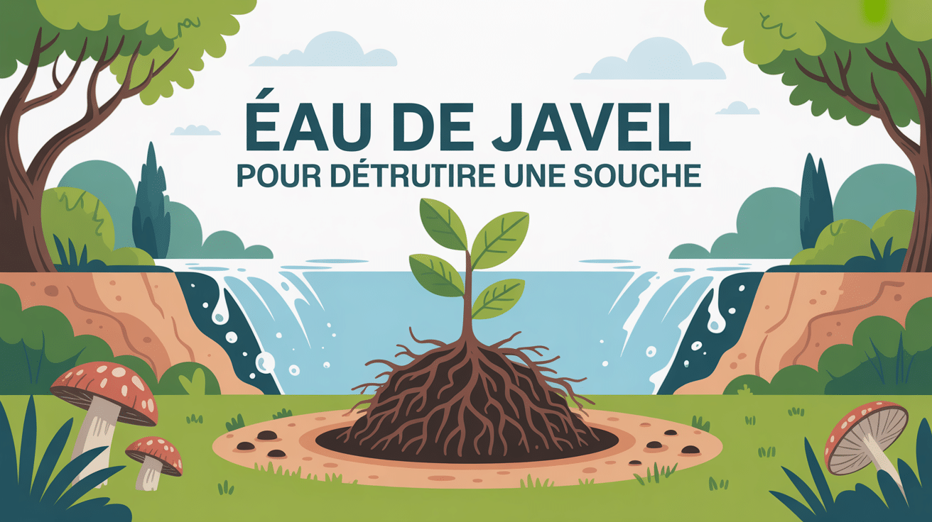 détruire souche eau de javel illustration risques environnement et jardin