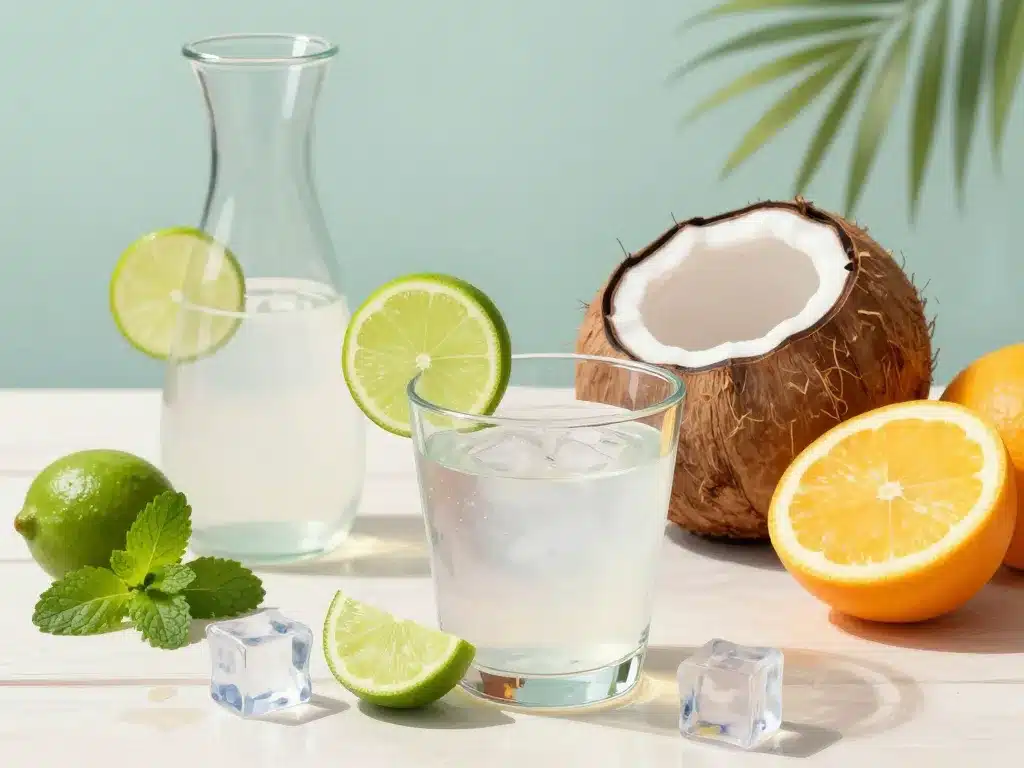 Editorial eau de coco recette boissons fraîches smoothies citron menthe fruits