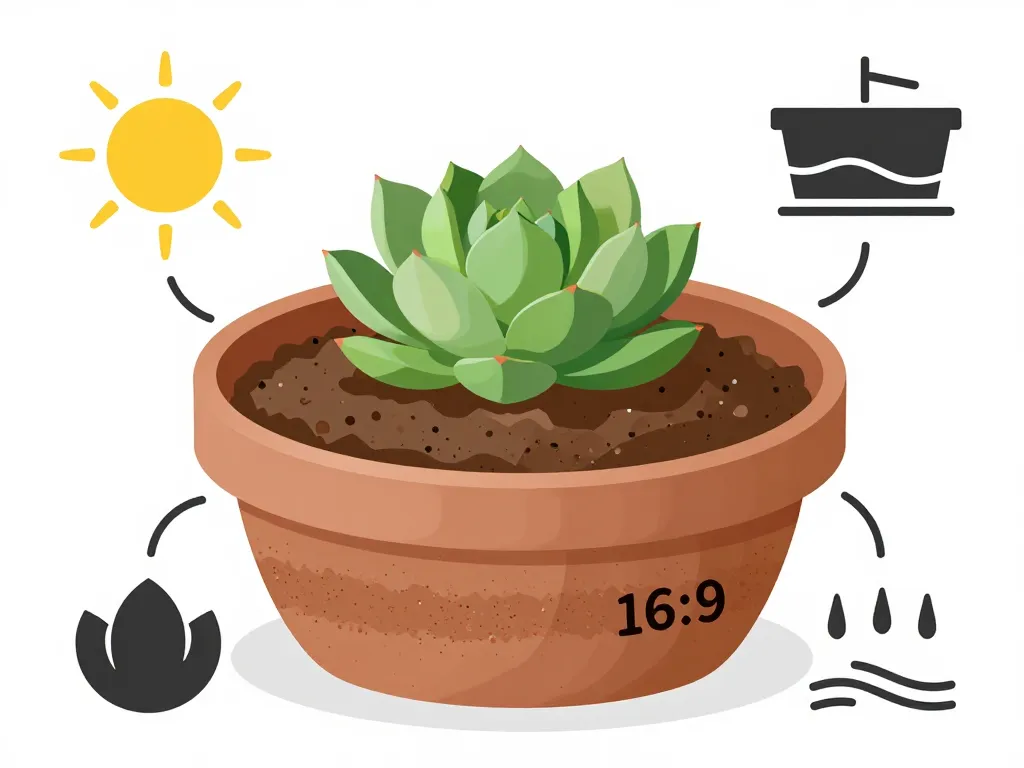 Schéma plantation drainage pot echeveria nodulosa