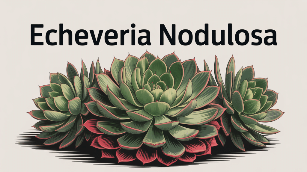 Illustration vectorielle d'echeveria nodulosa rosette graphique