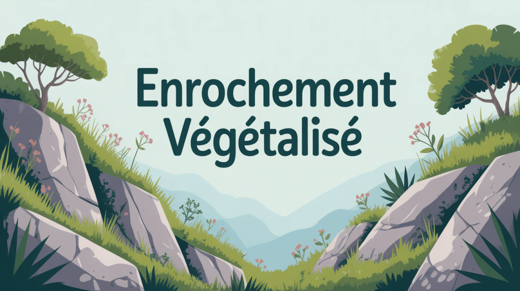 enrochement végétalisé sur talus blocs pierre et plantes locales