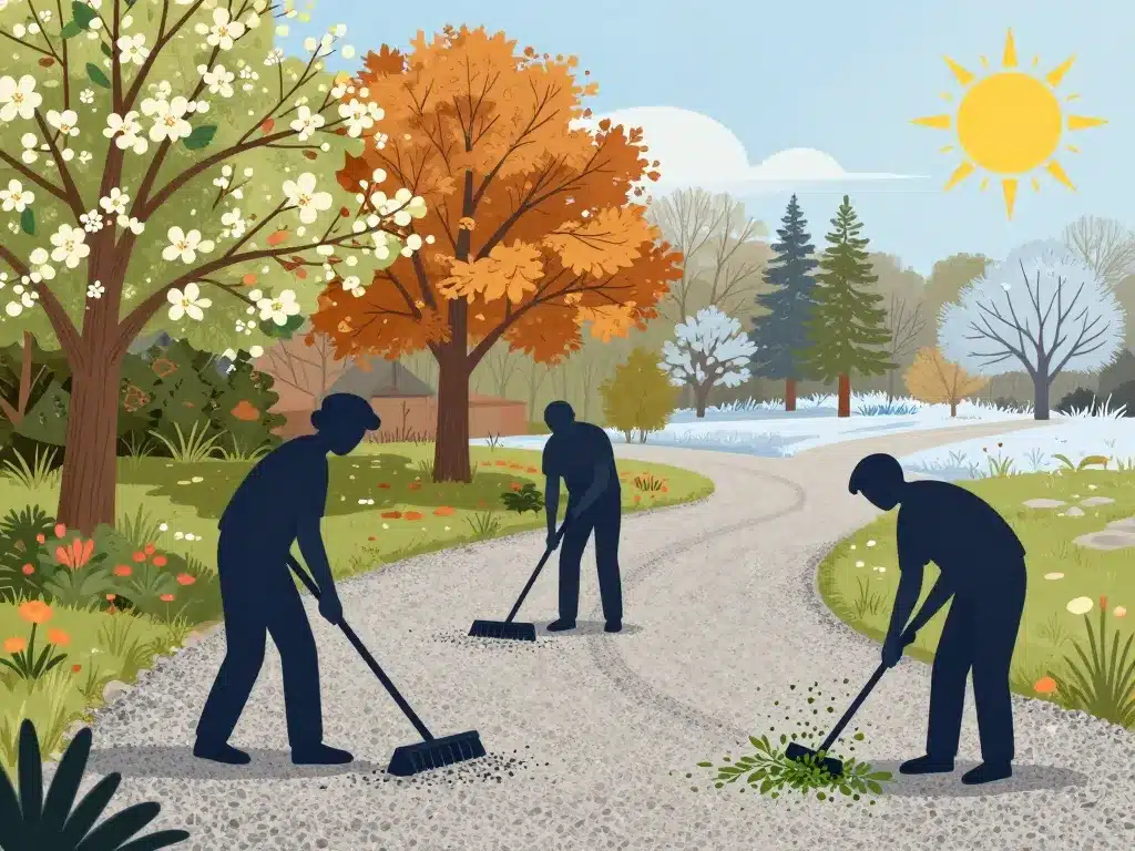 illustration entretien allée carrossable gravier sans stabilisateur