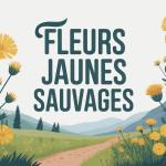 illustration centrale fleur jaune sauvage prairie jardin