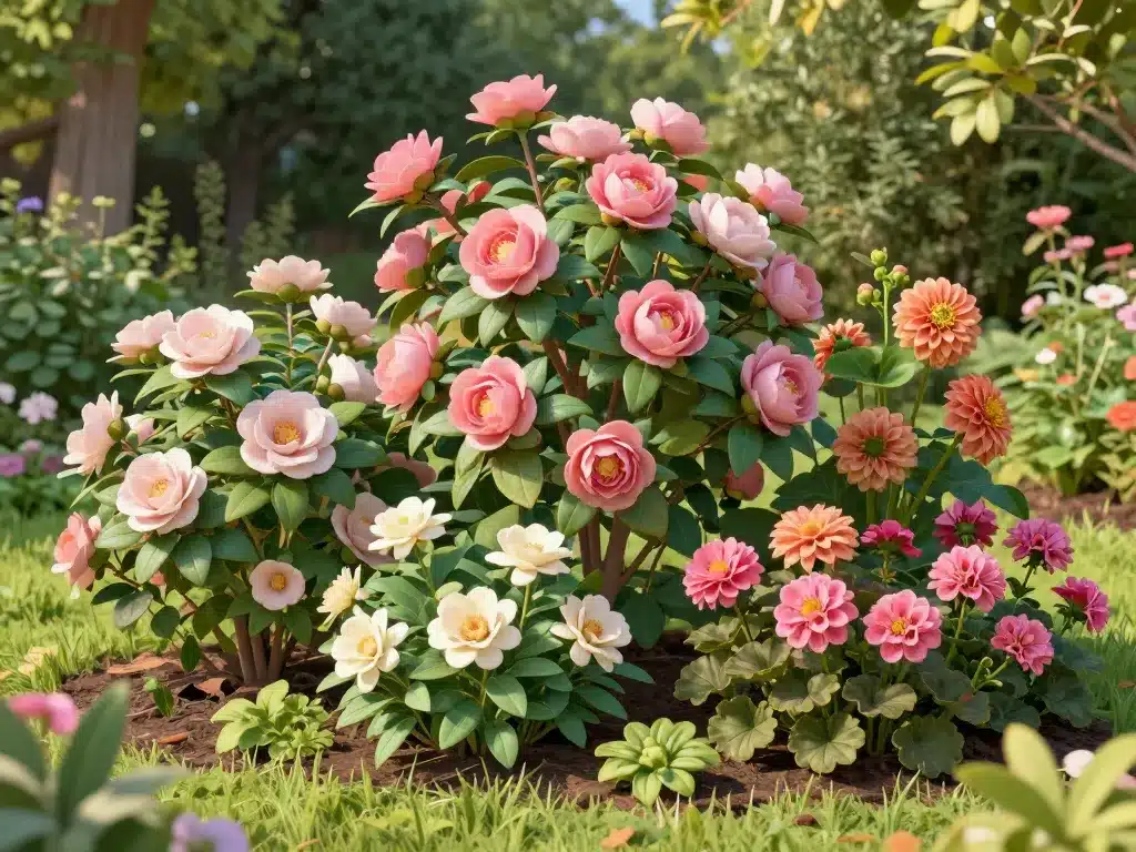 fleurs qui ressemblent à une rose dans un jardin massif