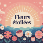Illustration fleurs étoilées nature clairière lumineuse