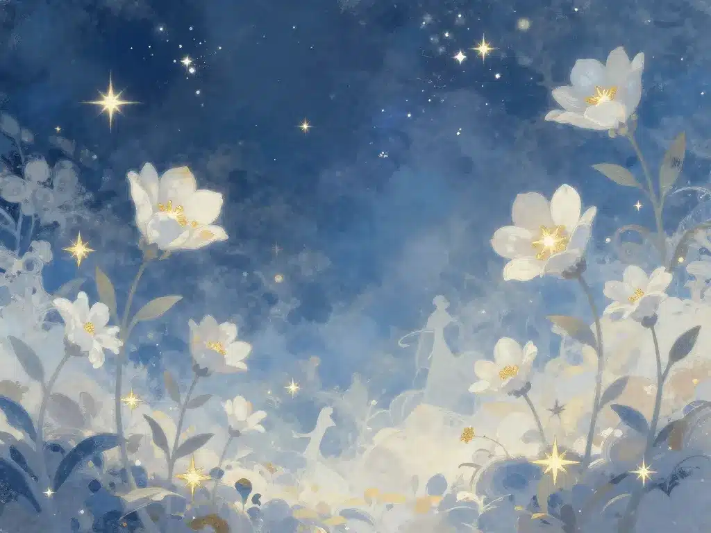 Fleurs étoilées symbolique ciel nuit espoir