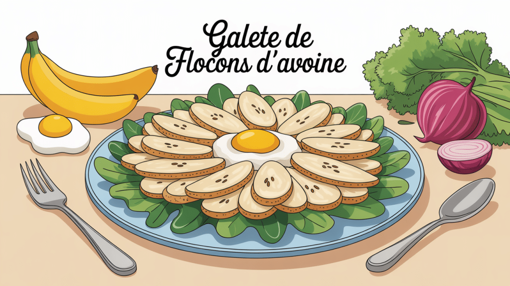 illustration galette de flocons d avoine sur assiette