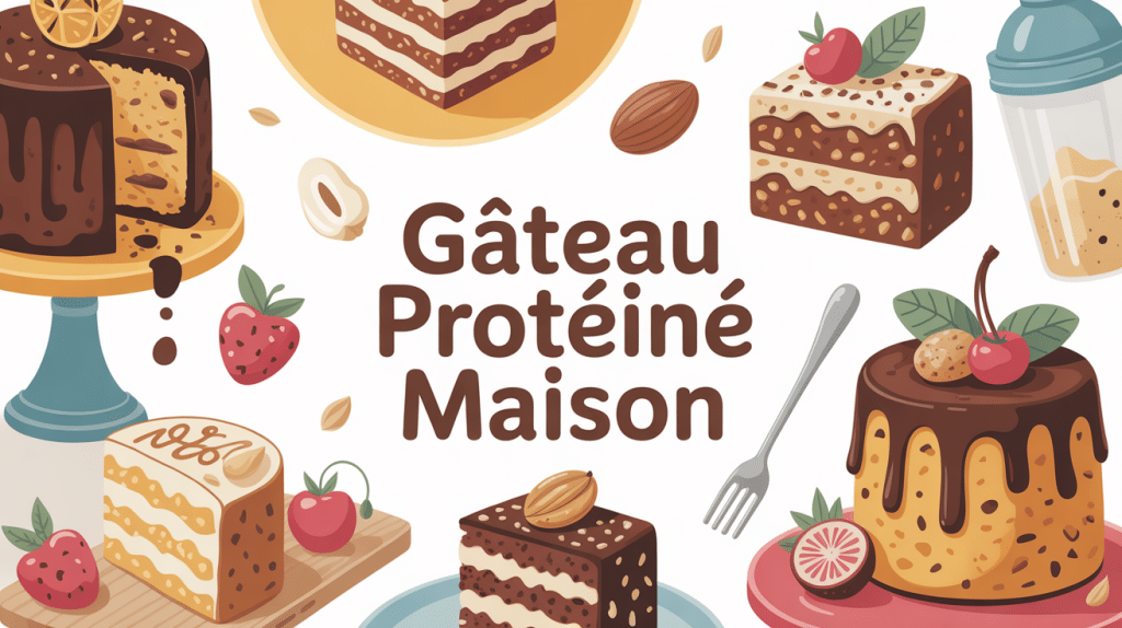 illustration gâteau proteine fait maison ingrédients sportifs