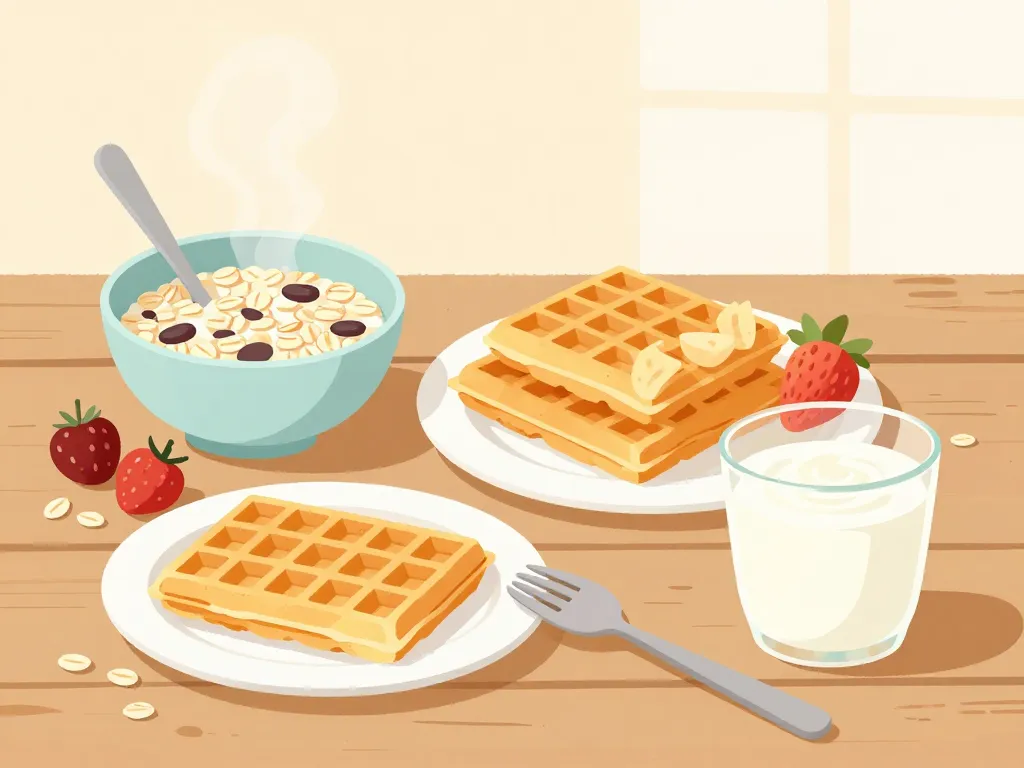 gaufres flocon d'avoine petit-déjeuner équilibré