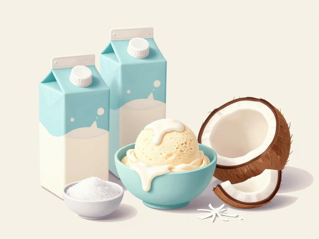 ingrédients essentiels glace noix de coco