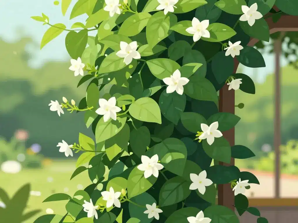 mur végétal jasmin étoilé brise-vue feuillage persistant