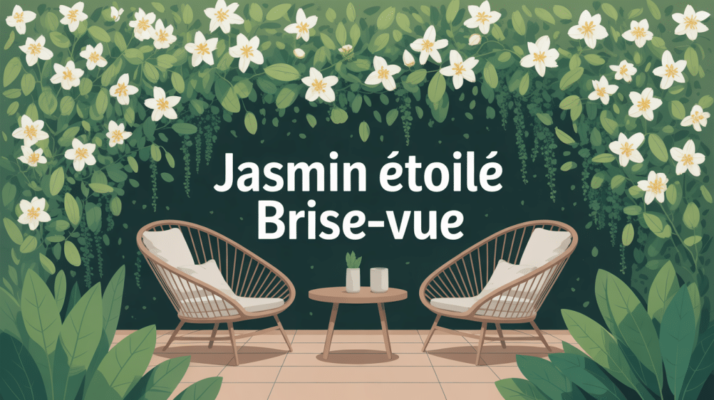 jasmin étoilé brise-vue dense sur terrasse ou jardin