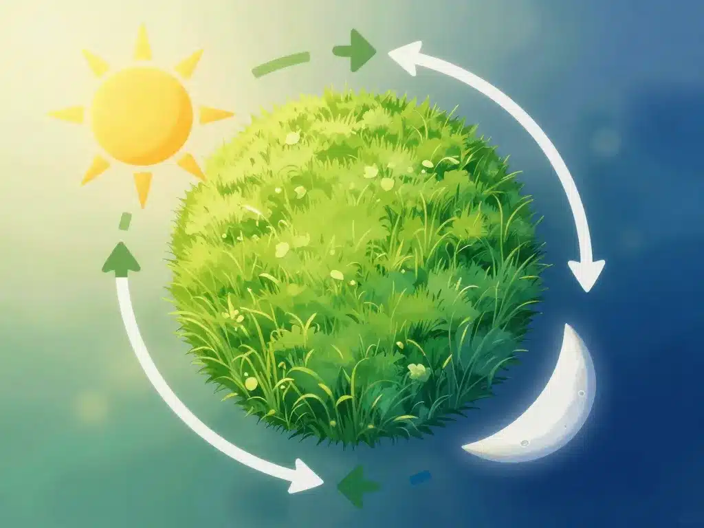 schéma cycle 24h le gazon pousse la nuit ou le jour