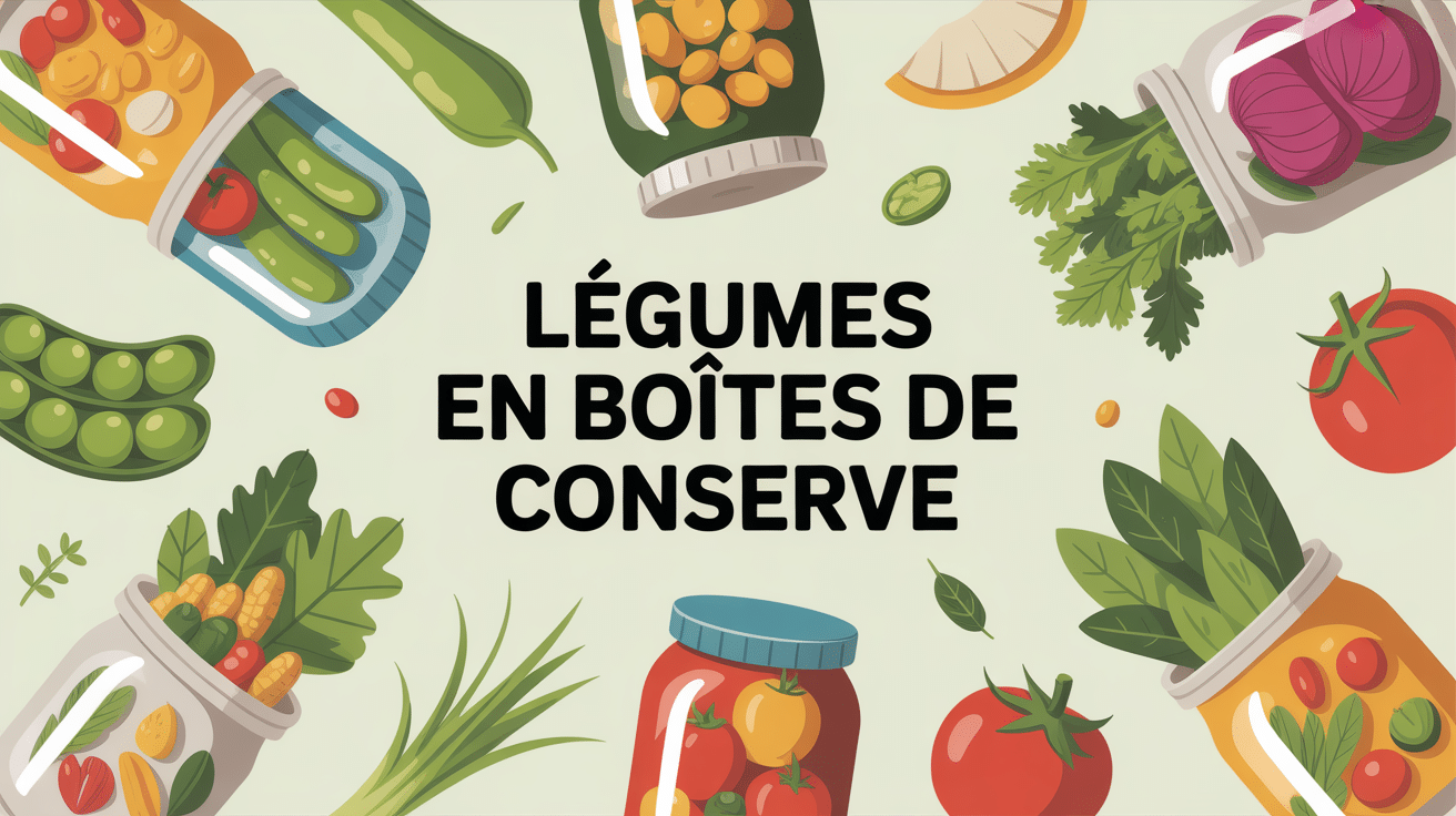 Illustration legumes en boites de conserve sante
