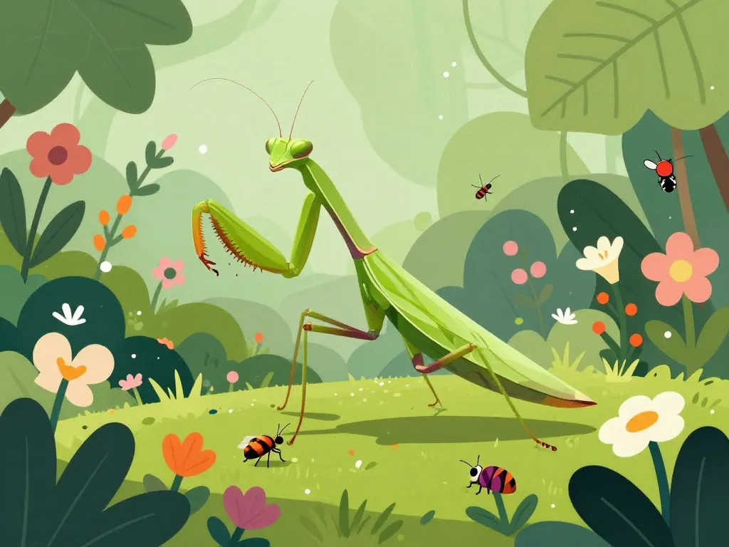 mante religieuse dans la maison équilibre naturel et jardin