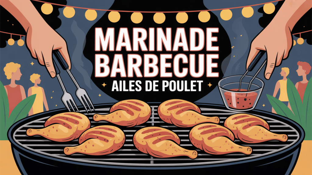 ailes de poulet marinade barbecue grillées sur barbecue