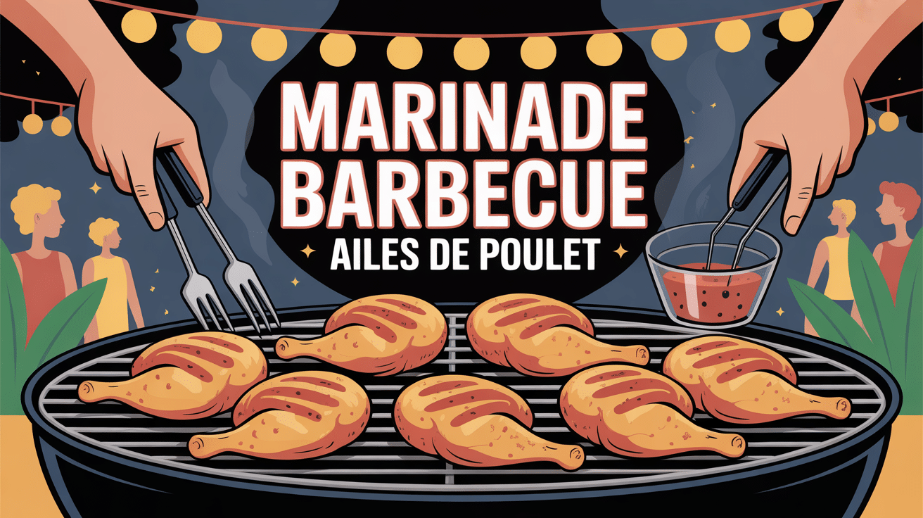 ailes de poulet marinade barbecue grillées sur barbecue
