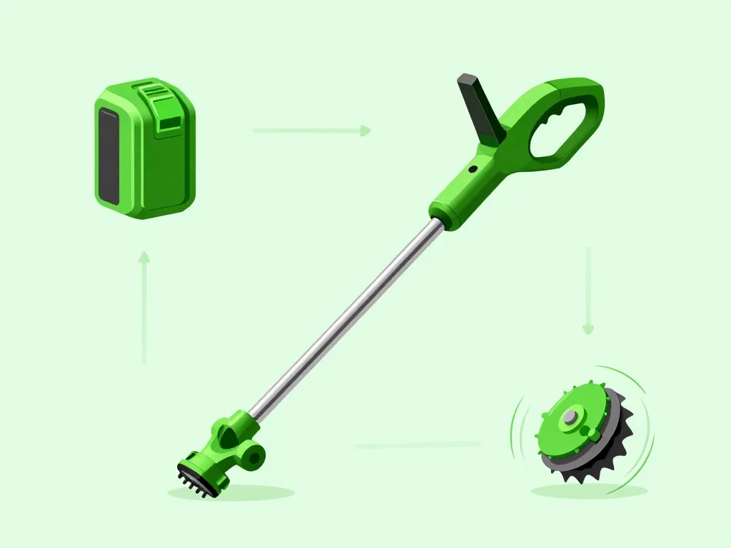 schéma des composants du meilleur coupe bordure sur batterie