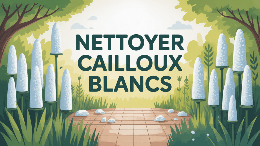nettoyer cailloux blancs javel propre jardin moderne
