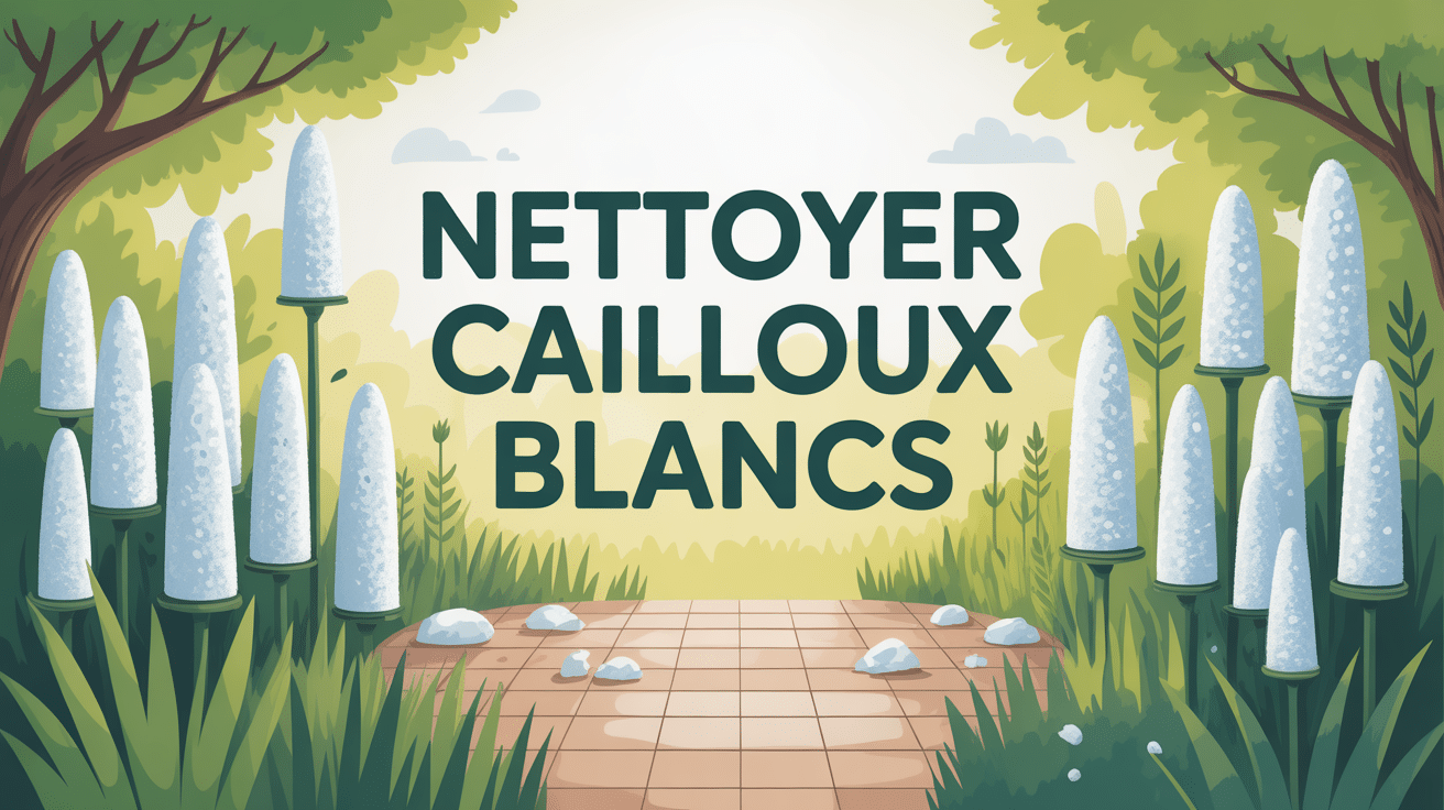 nettoyer cailloux blancs javel propre jardin moderne