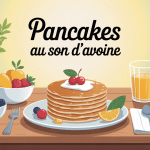 Petit-déjeuner sain avec pancakes son d'avoine fruits frais