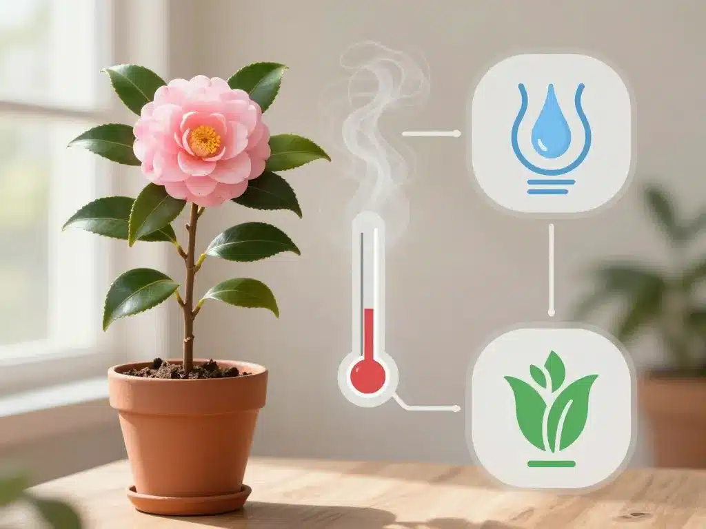 peut on garder un camelia à l'intérieur schéma lumière fraîcheur humidité