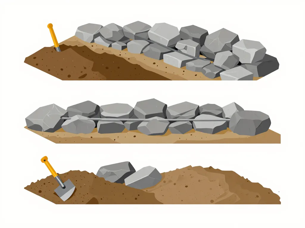 pose pierre enrochement diagramme étapes et sécurité