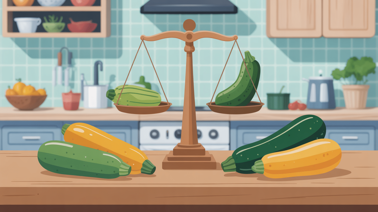 poid moyen d'une courgette sur balance avec différents calibres