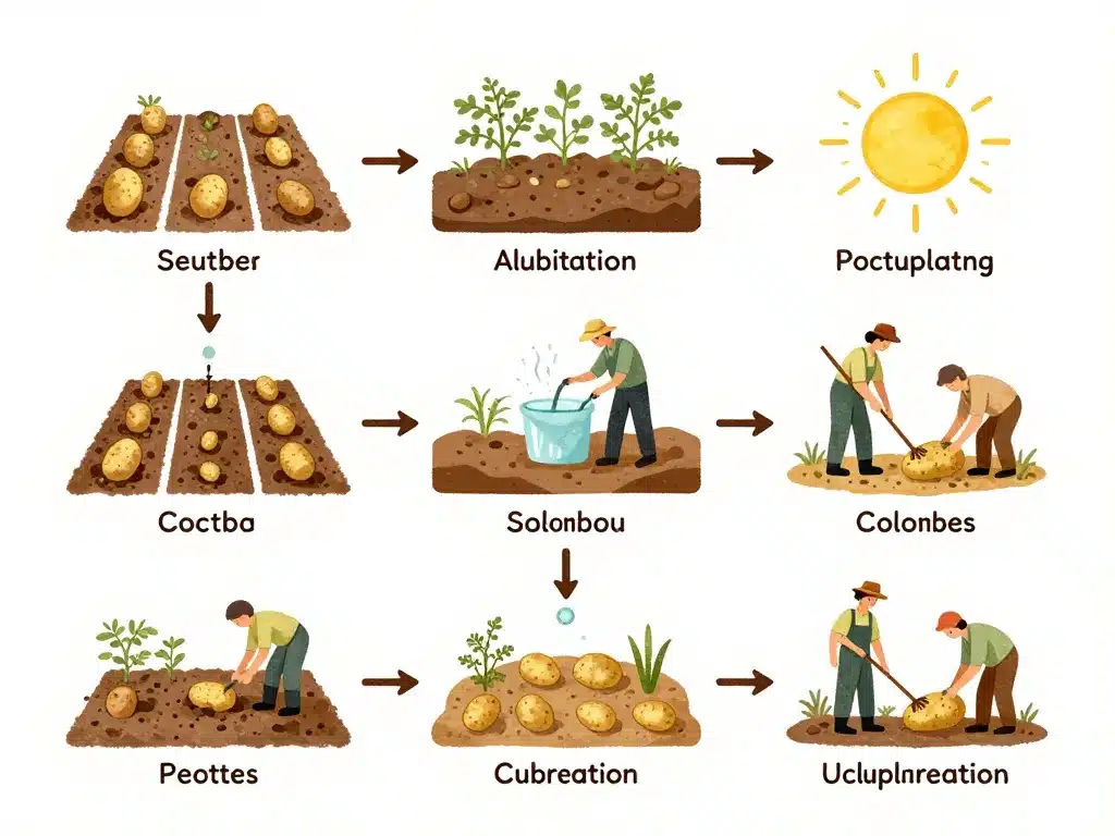 schéma cultivation pomme de terre colomba jardin et sol