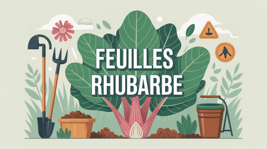 que faire avec les feuille de rhubarbe illustration jardin sécurité