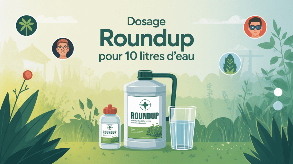 quelle dose de roundup pour 10 litres d'eau illustration vectorielle sécurité