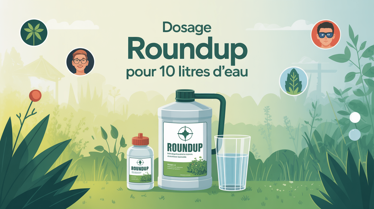 quelle dose de roundup pour 10 litres d'eau illustration vectorielle sécurité