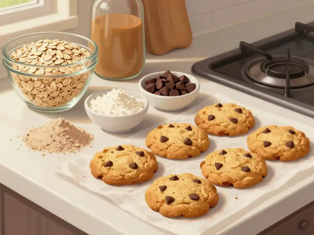 cookies proteiné maison sur plan de travail