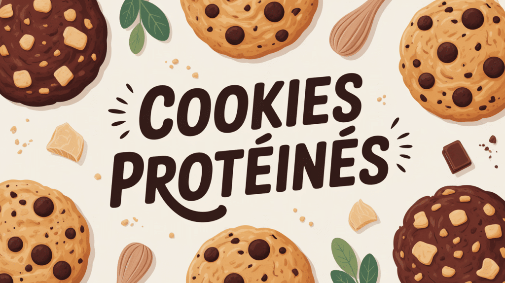 illustration cookies proteiné et ingrédients sains